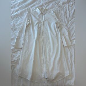 white poplin shirt dress